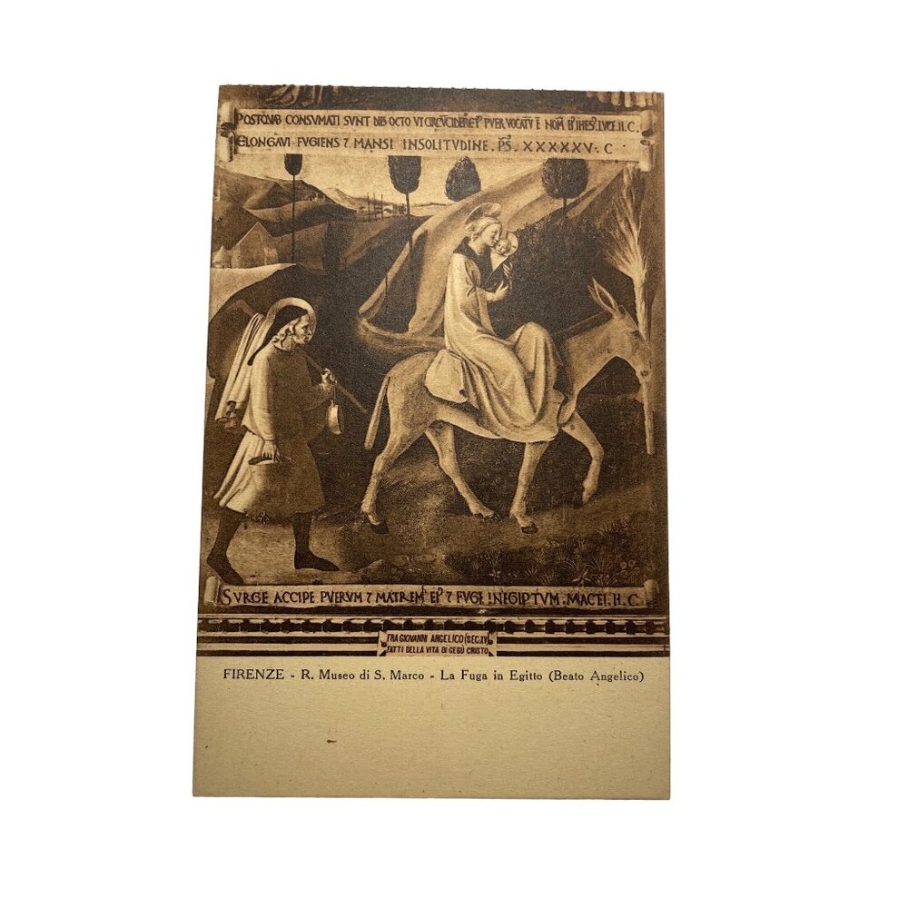 Vintage Postcard Florence Italy Firenze Mother Mary Joesph Jesus Traveling u